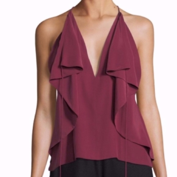 NEW Robert Rodriguez Deep-V Draped 100% Silk Cami - Picture 1 of 7